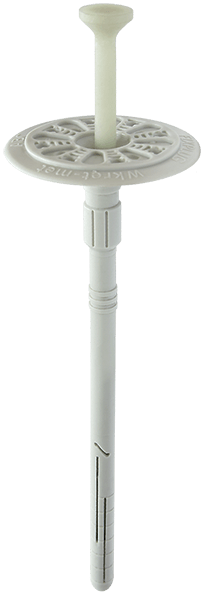 FIXPLUG-8 - Hammer-in fastener with plastic nail, with sliding fastener plate - telescope system