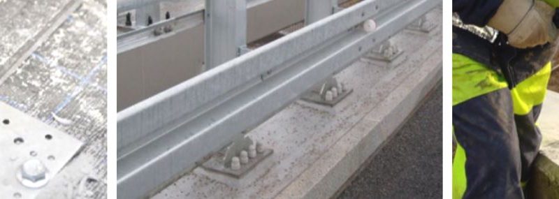Mounting in concrete using an anchor
